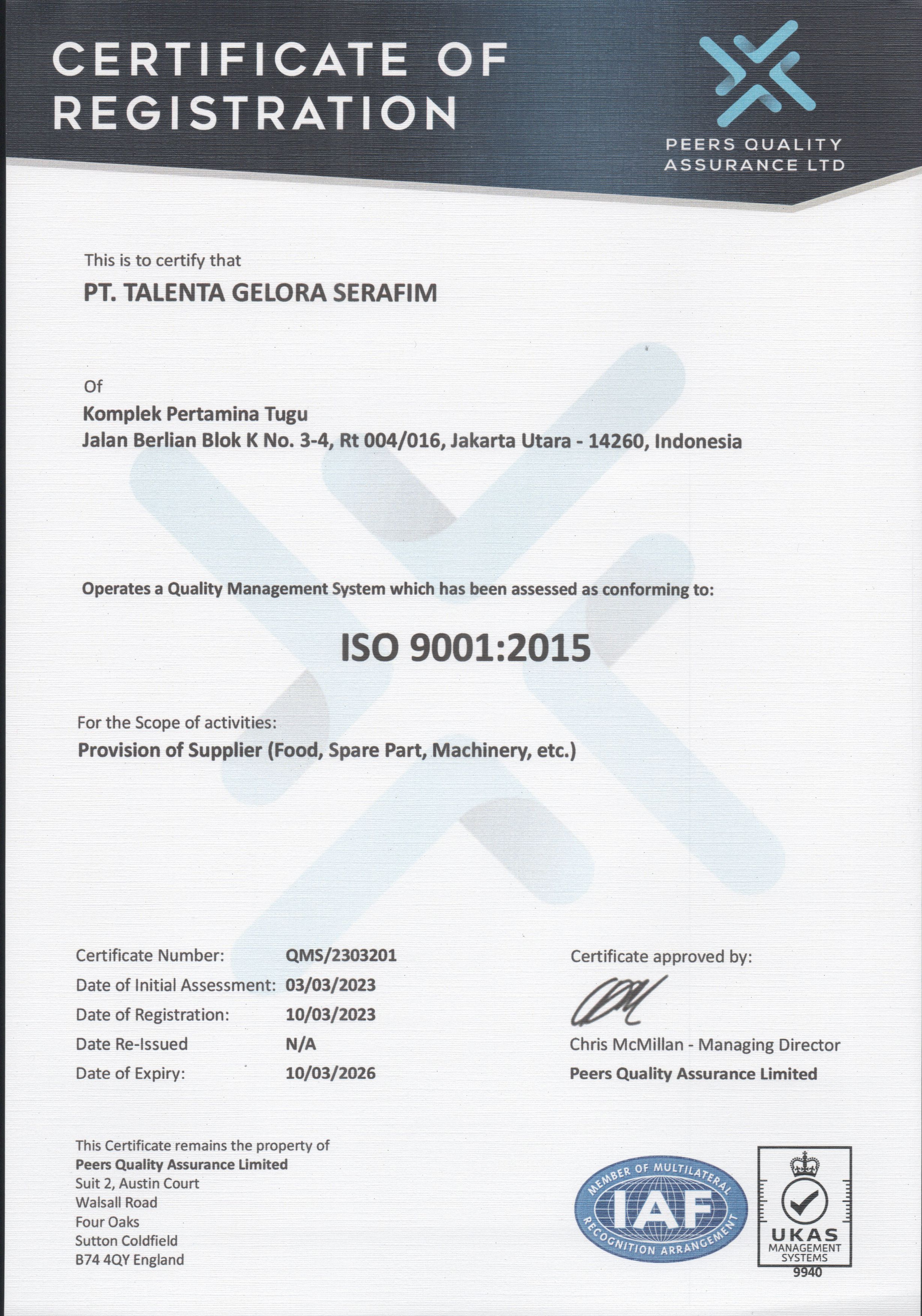 ISO 9001-2015 Certificate